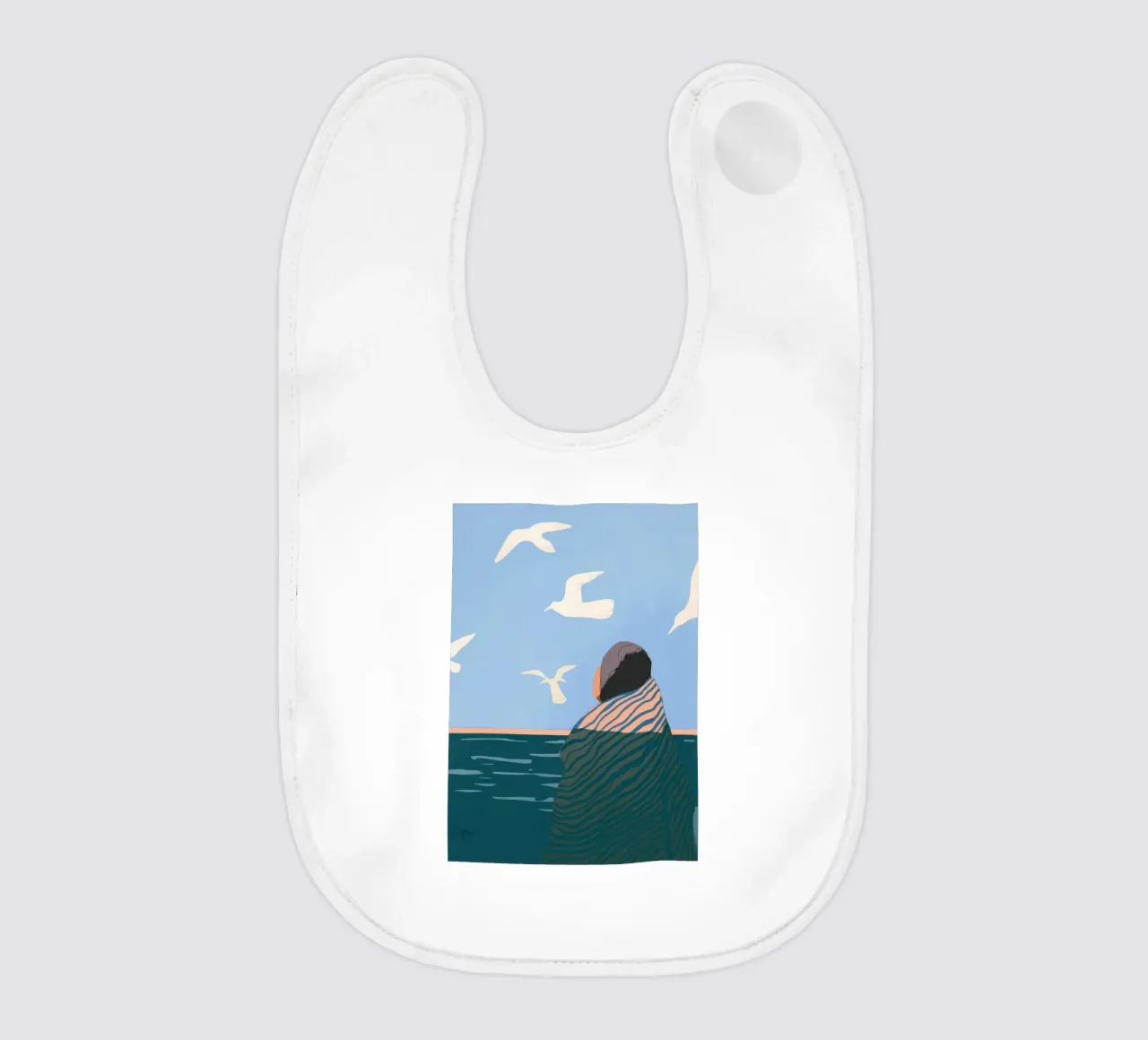 Contemplazione in riva al mare bavaglino da Emery Kate