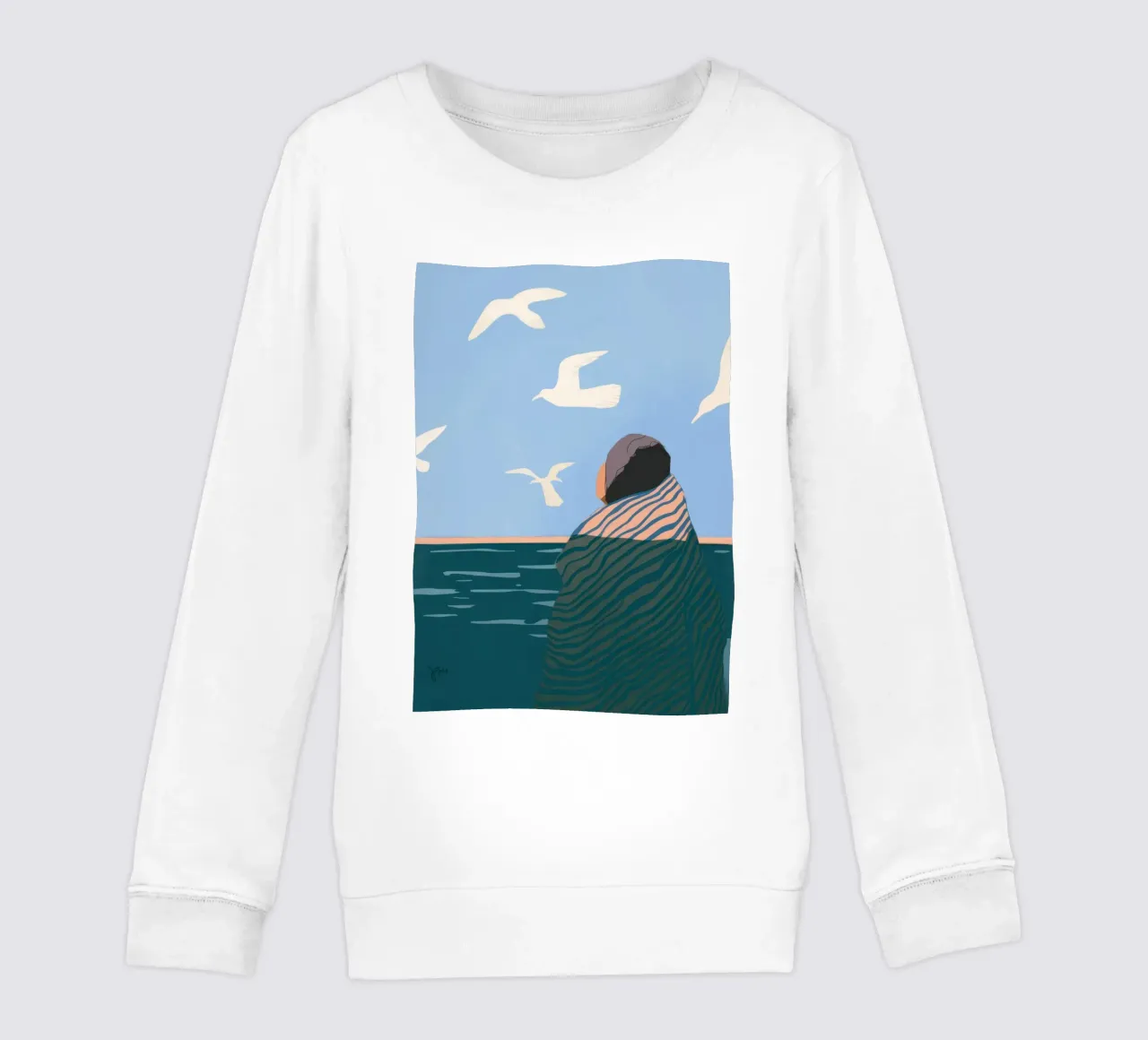 Contemplazione in riva al mare felpa bambino da Emery Kate
