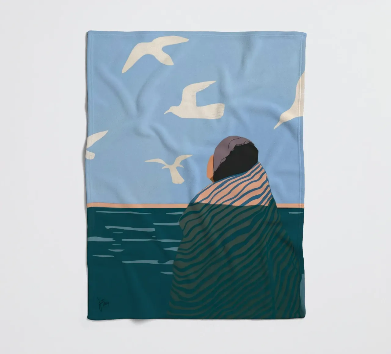 Contemplazione in riva al mare coperta in pile da Emery Kate