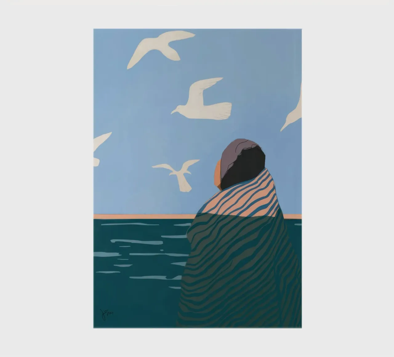Seaside Contemplation notebook by Emery Kate