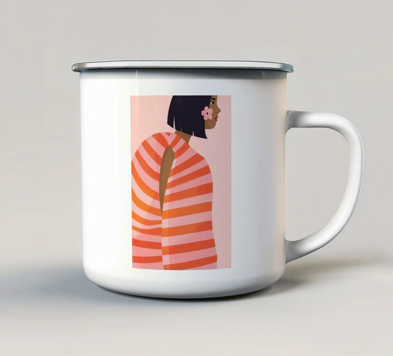 Camicia a righe sul retro tazza in smalto da Emery Kate