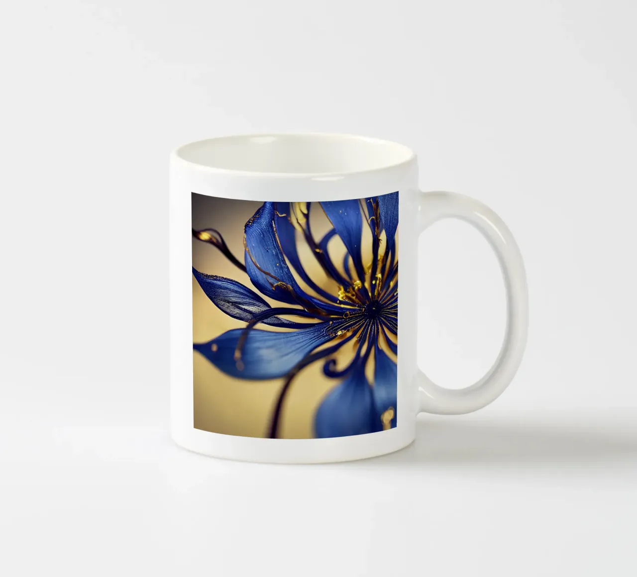 Macro fiore di stella azzurra tazza in ceramica da Bold Blooms