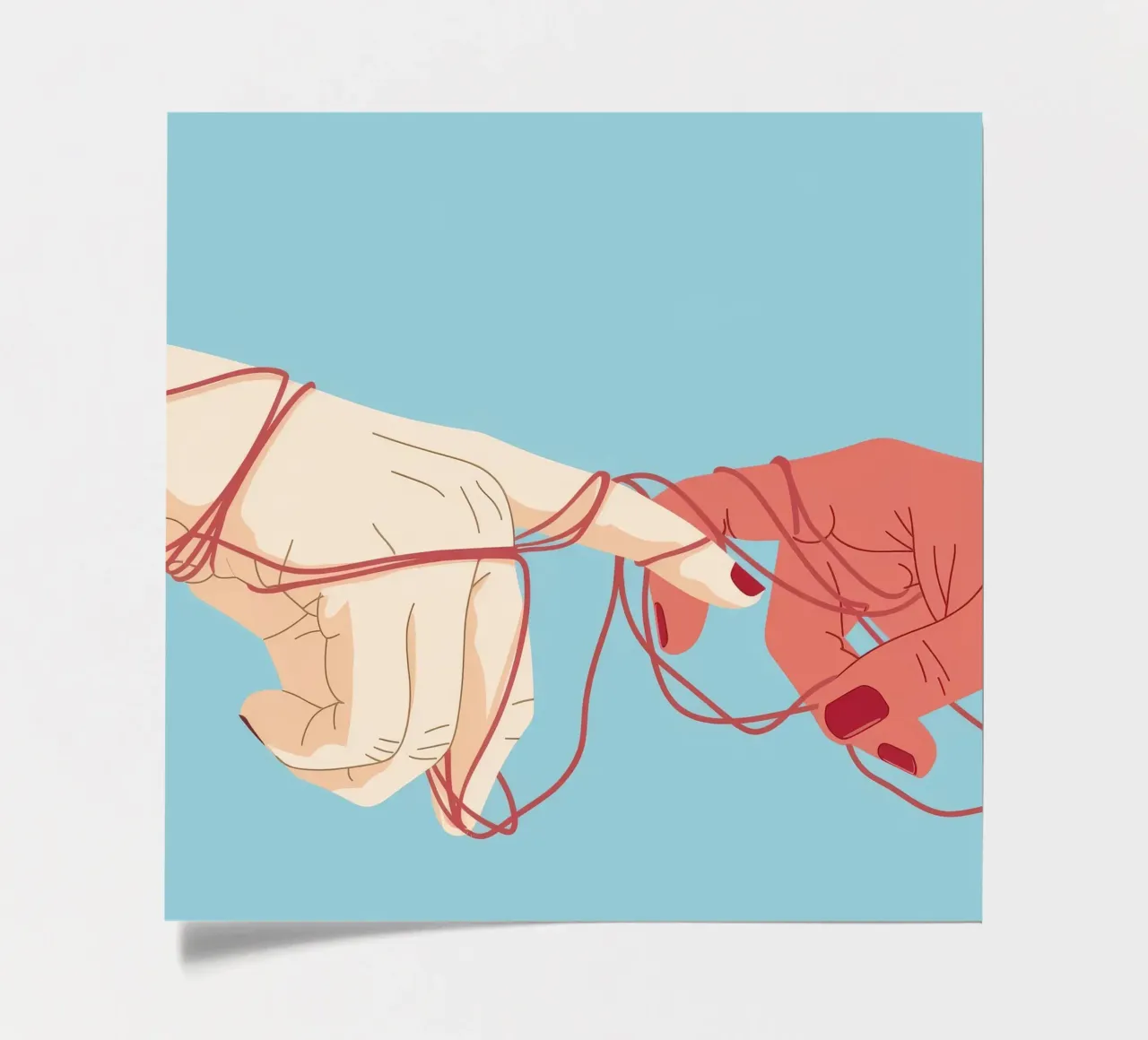 Red String Connection sticker sheet by Emery Kate