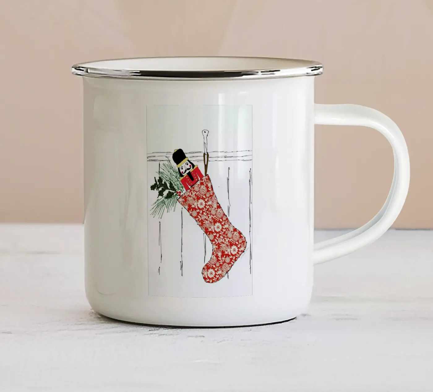 Stocking enamel mug by Nathys_illustration