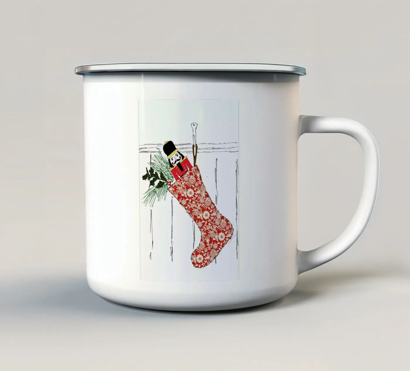 Stocking emaille mok van Nathys_illustration