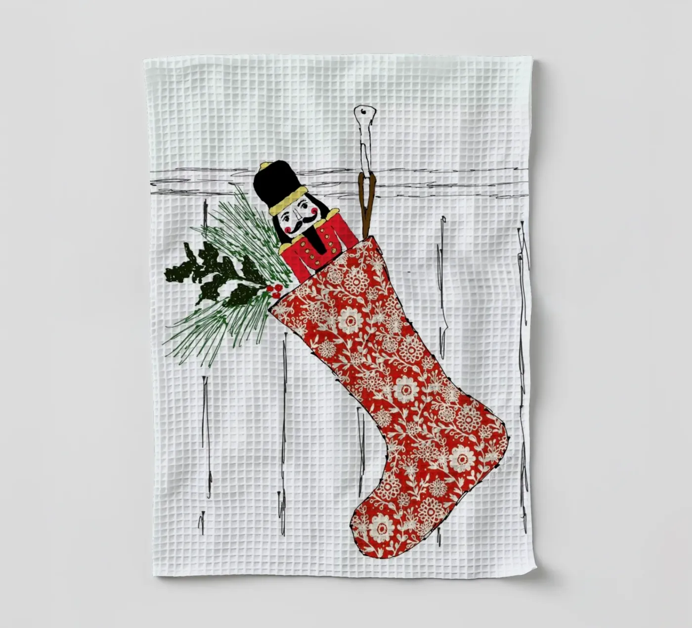 Stocking Geschirrtuch von Nathys_illustration