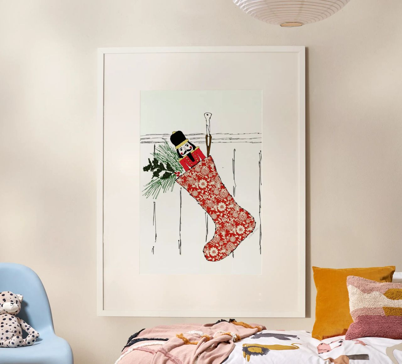 Stocking poster met aluminium frame van Nathys_illustration