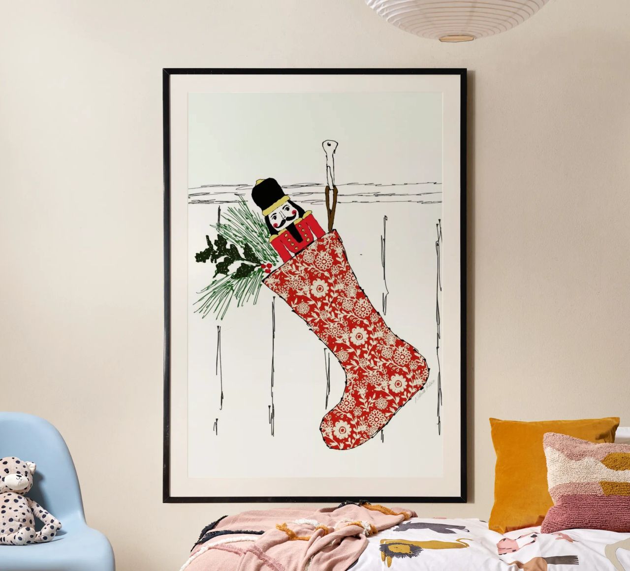 Stocking poster met aluminium frame van Nathys_illustration