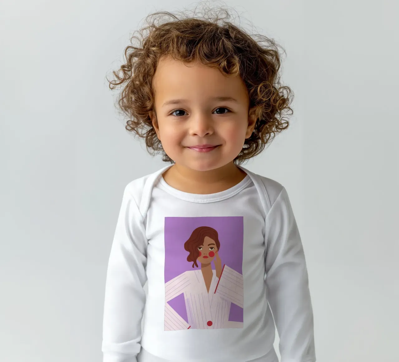 Confident Pose long-sleeve baby romper by Emery Kate