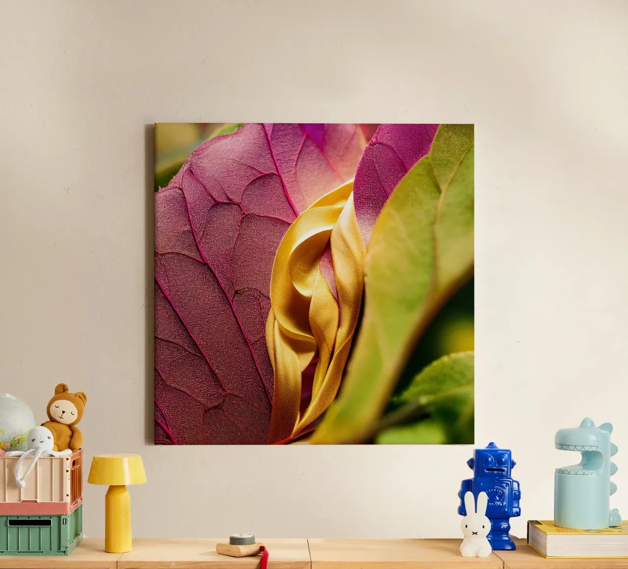 Macro Bougainvilea Flower tela con Cornice a cassetta da Bold Blooms