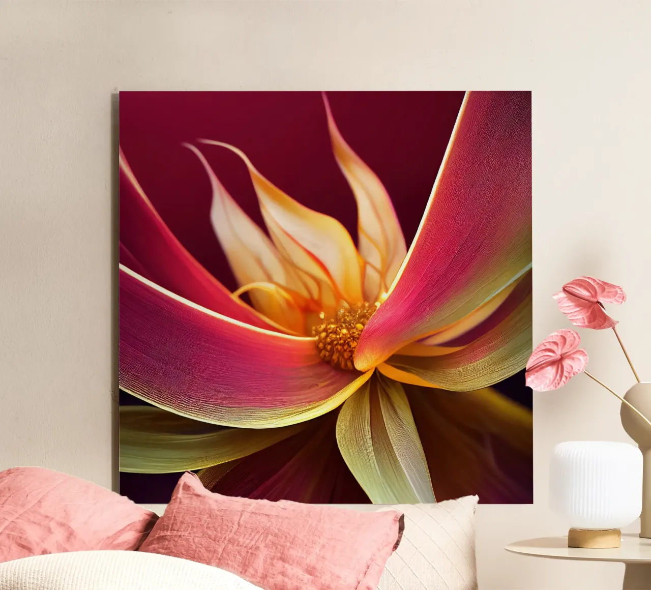 Fiore Macro Brahma Kamal alluminio dibond da Bold Blooms
