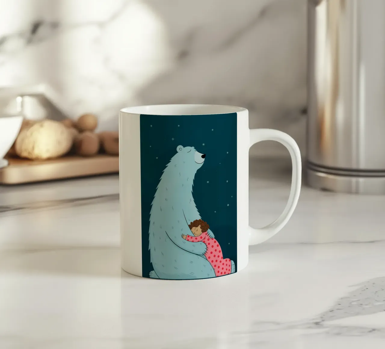 Notte degli abbracci con gli orsi tazza in ceramica da Emery Kate