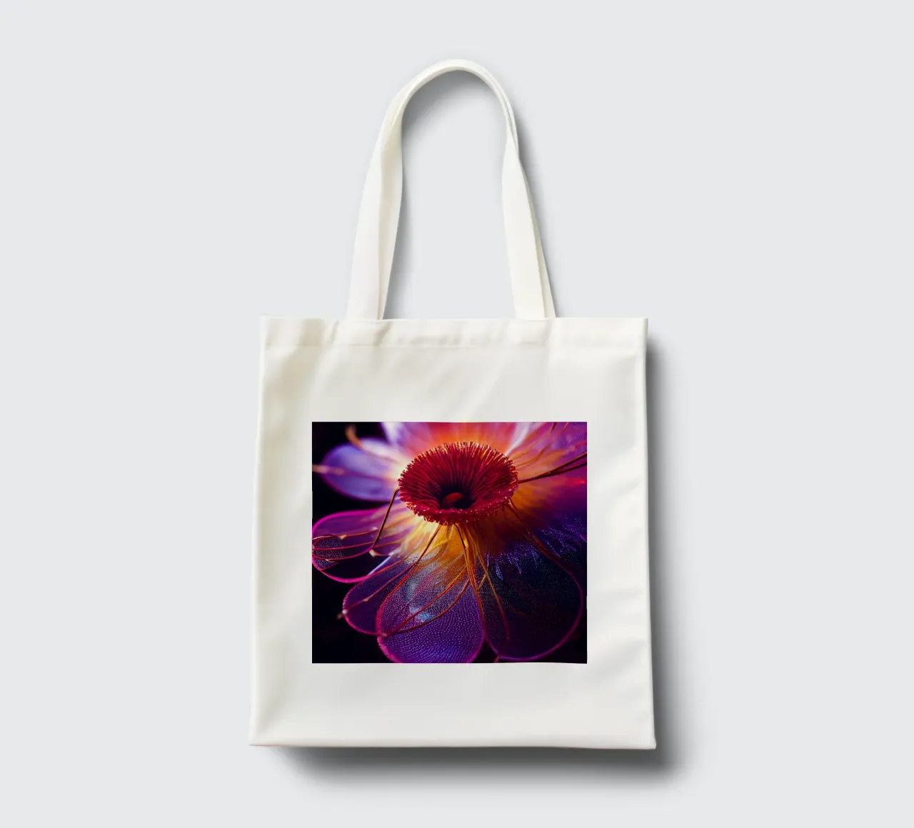 Macro fiore di drosera di Burmann borsa in juta da Bold Blooms