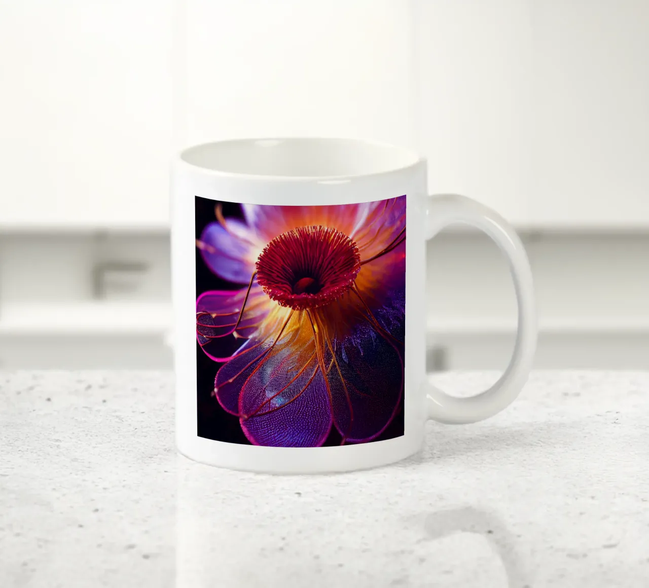 Macro fiore di drosera di Burmann tazza in ceramica da Bold Blooms