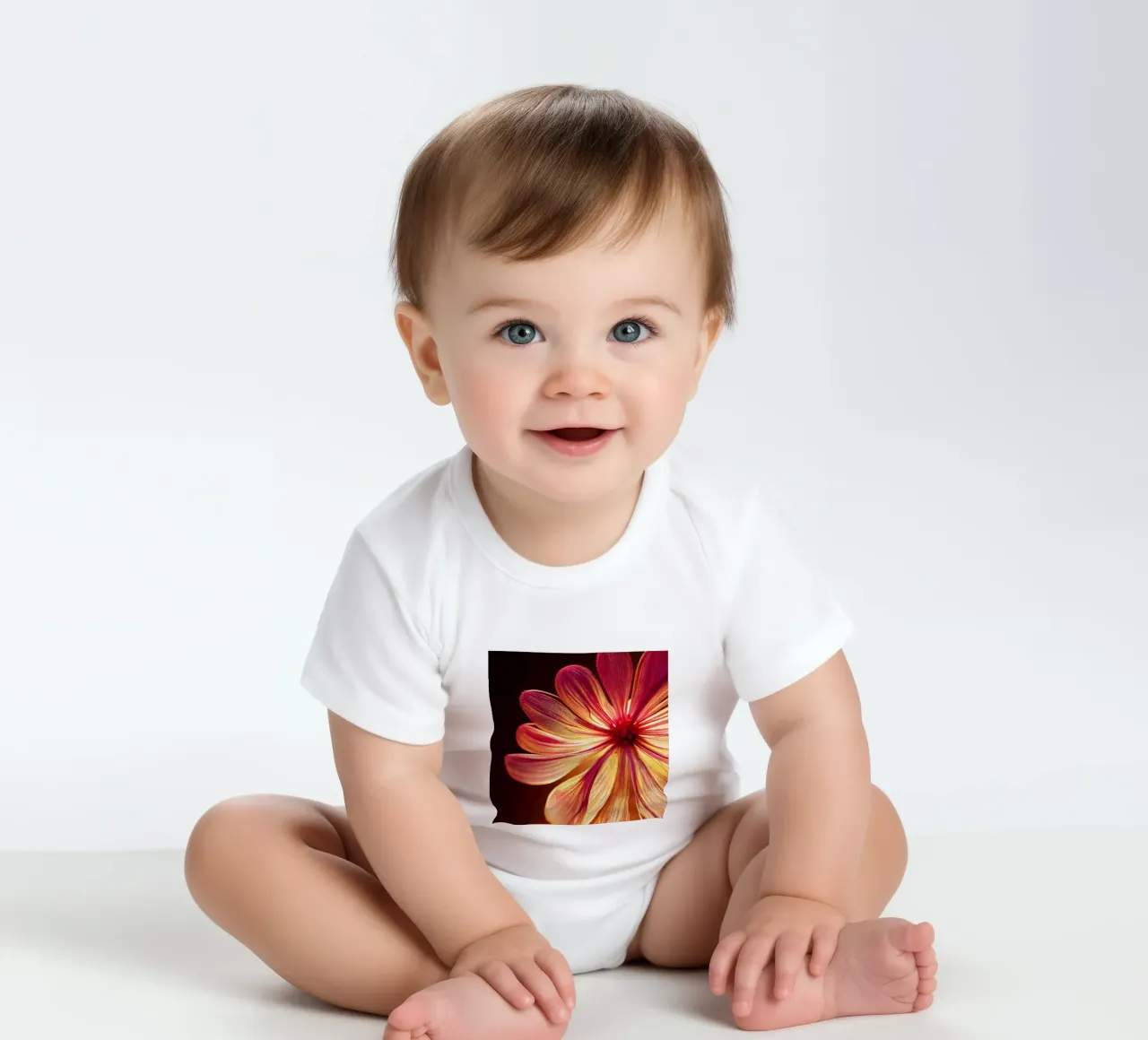 Macro Burmanns Sundew Flower short-sleeve baby romper by Bold Blooms