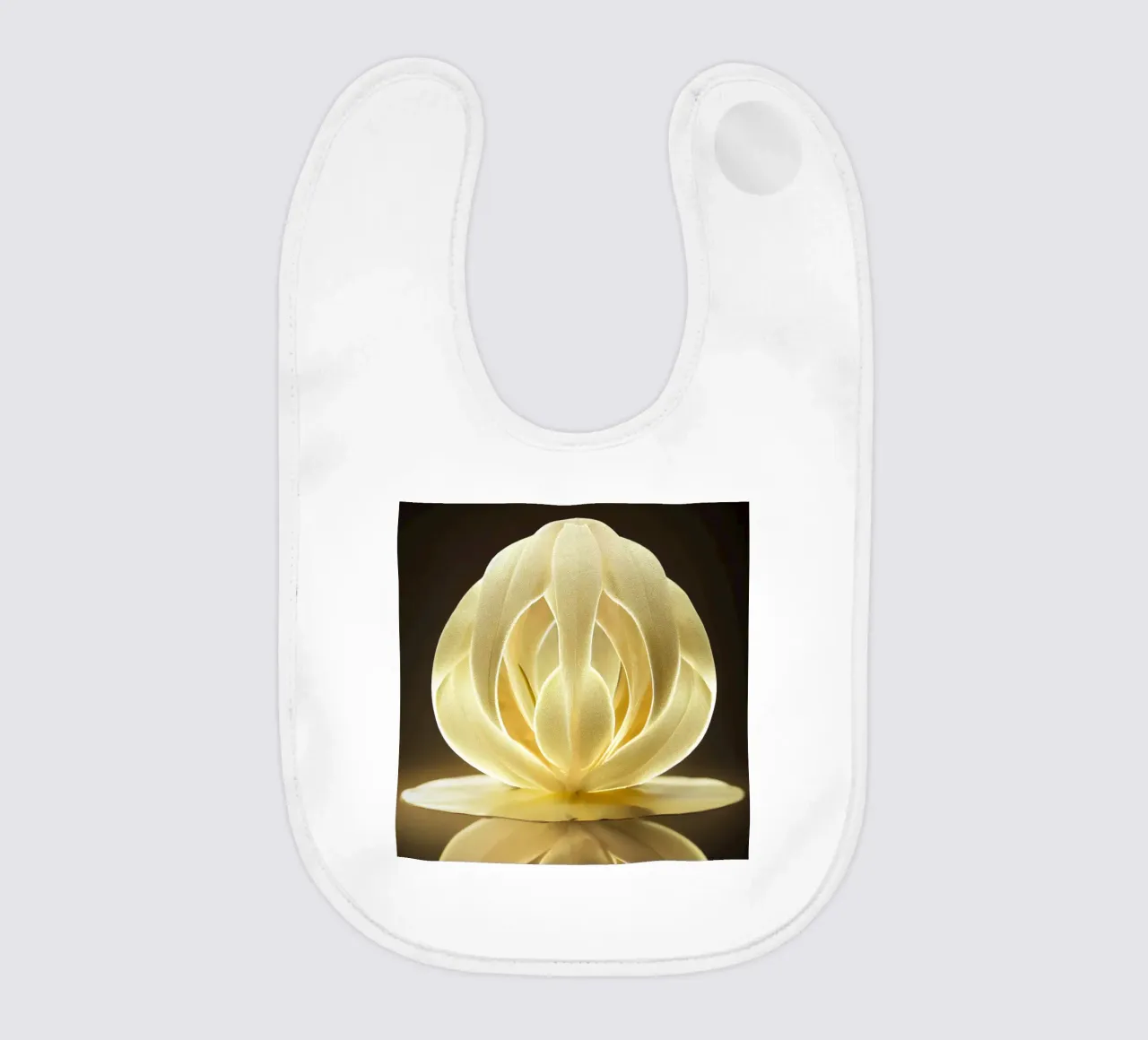 Macro Burr Mallow Flower baby bib by Bold Blooms