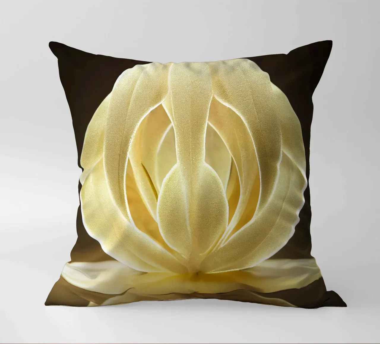 Macro Burr Mallow Flower decorative cushion by Bold Blooms