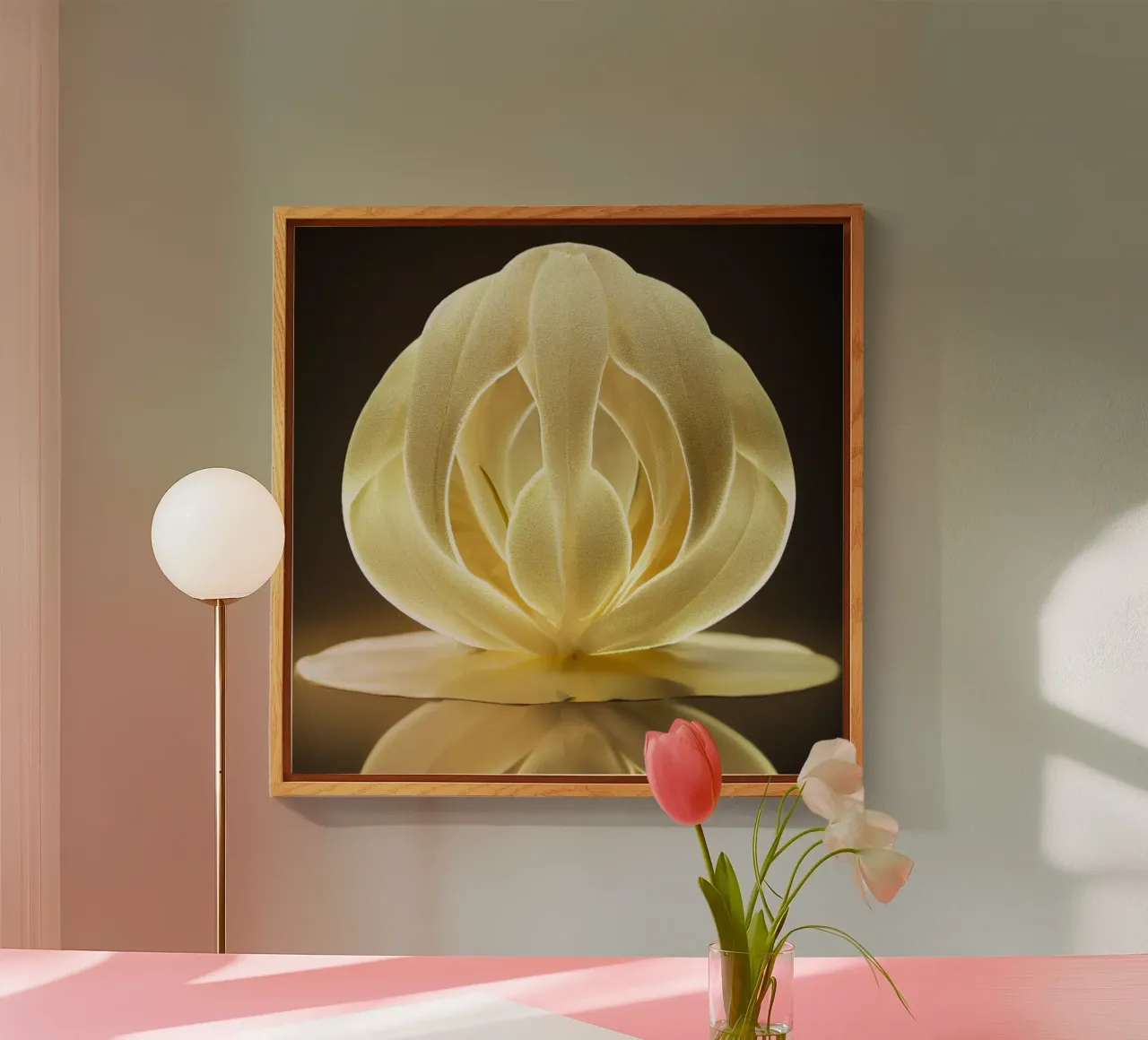 Macro Burr Mallow Flower acrylic glass by Bold Blooms