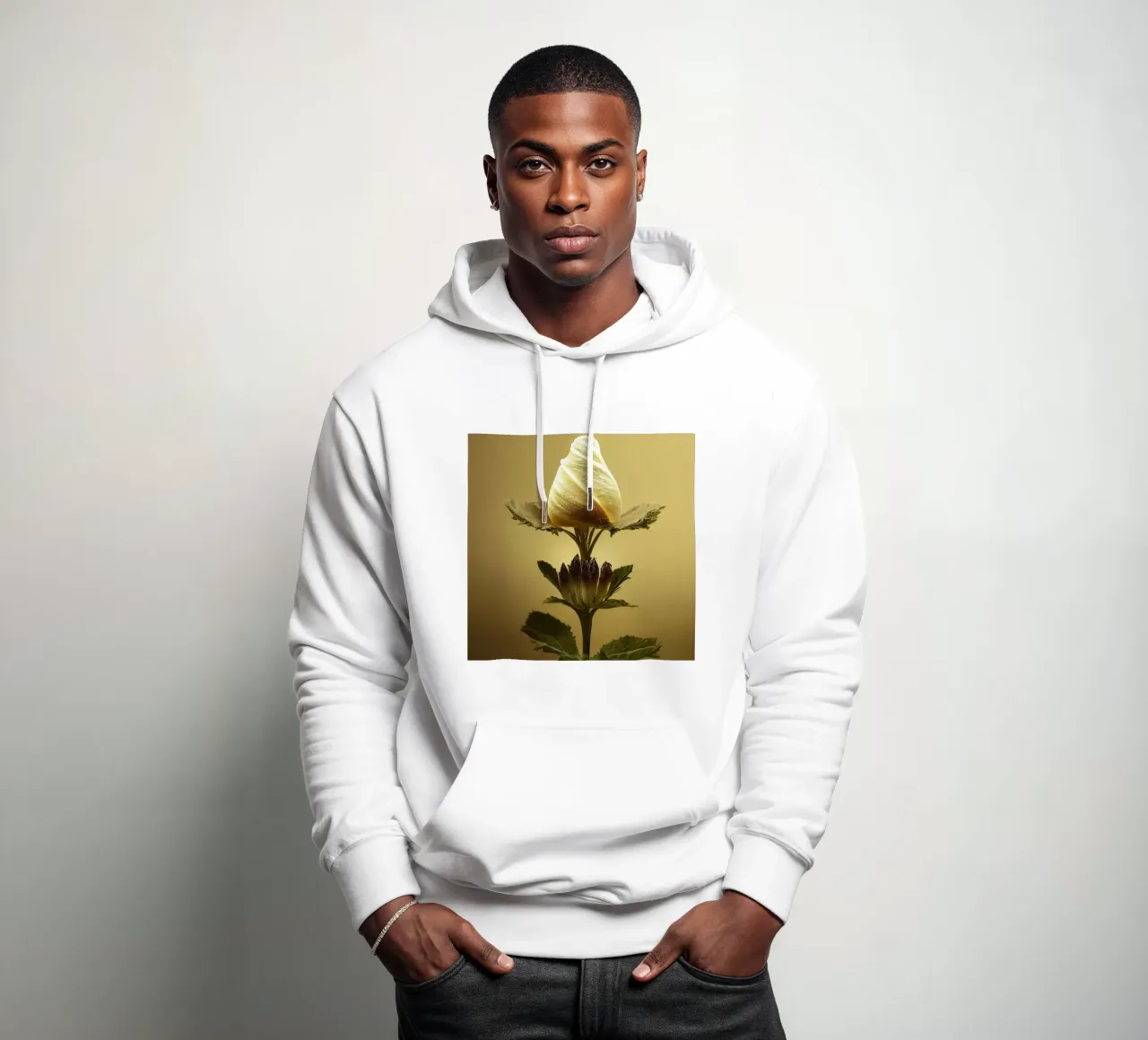 Makro Grat Malve Blume Hoodie von Bold Blooms
