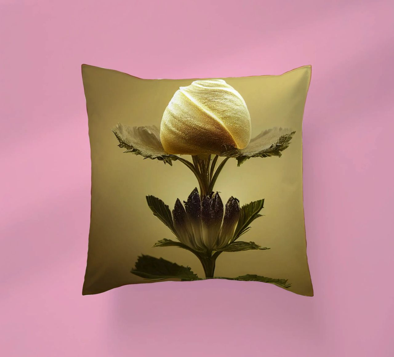 Macro bava di malva cuscino da Bold Blooms