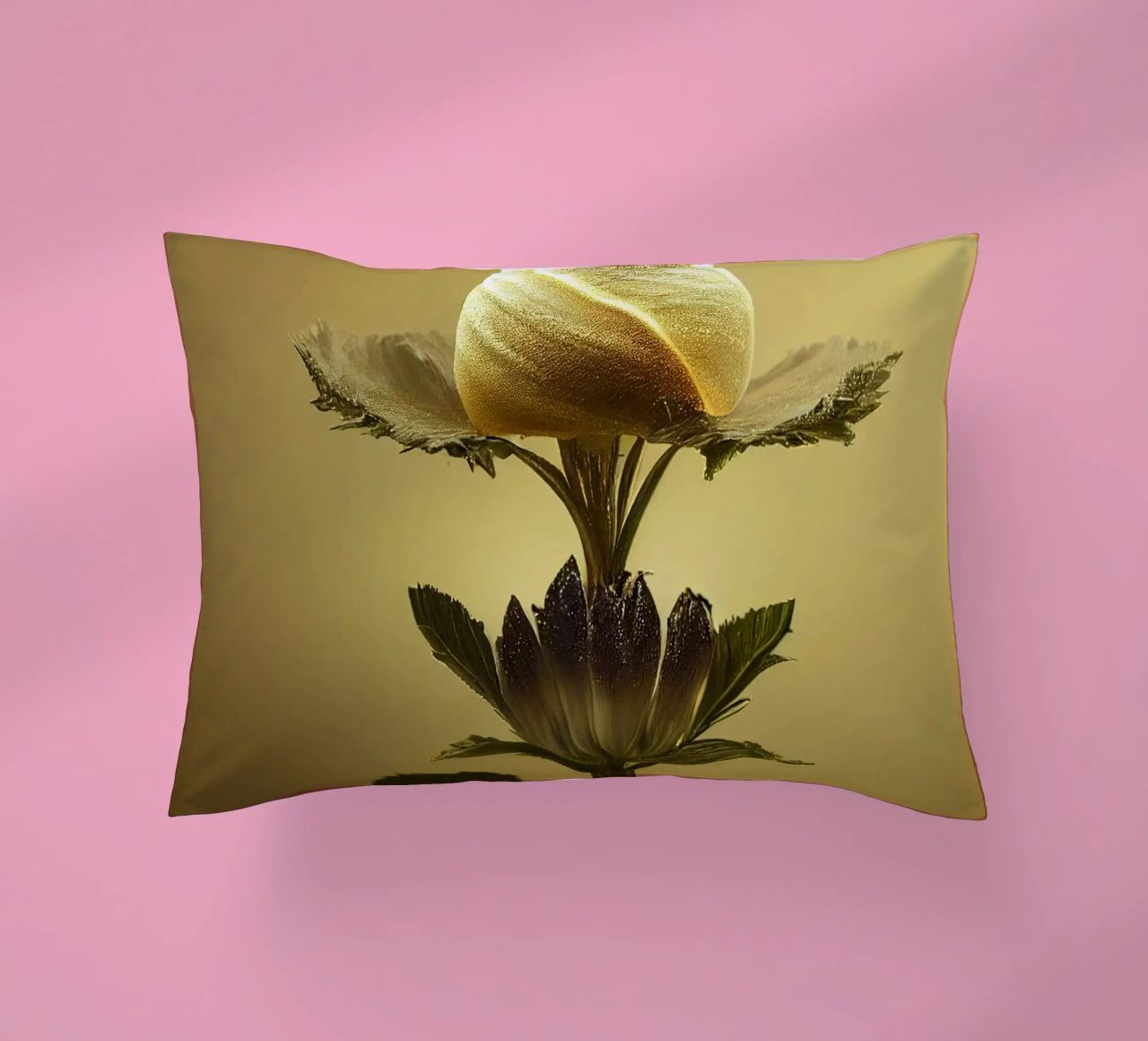 Macro bava di malva cuscino da Bold Blooms