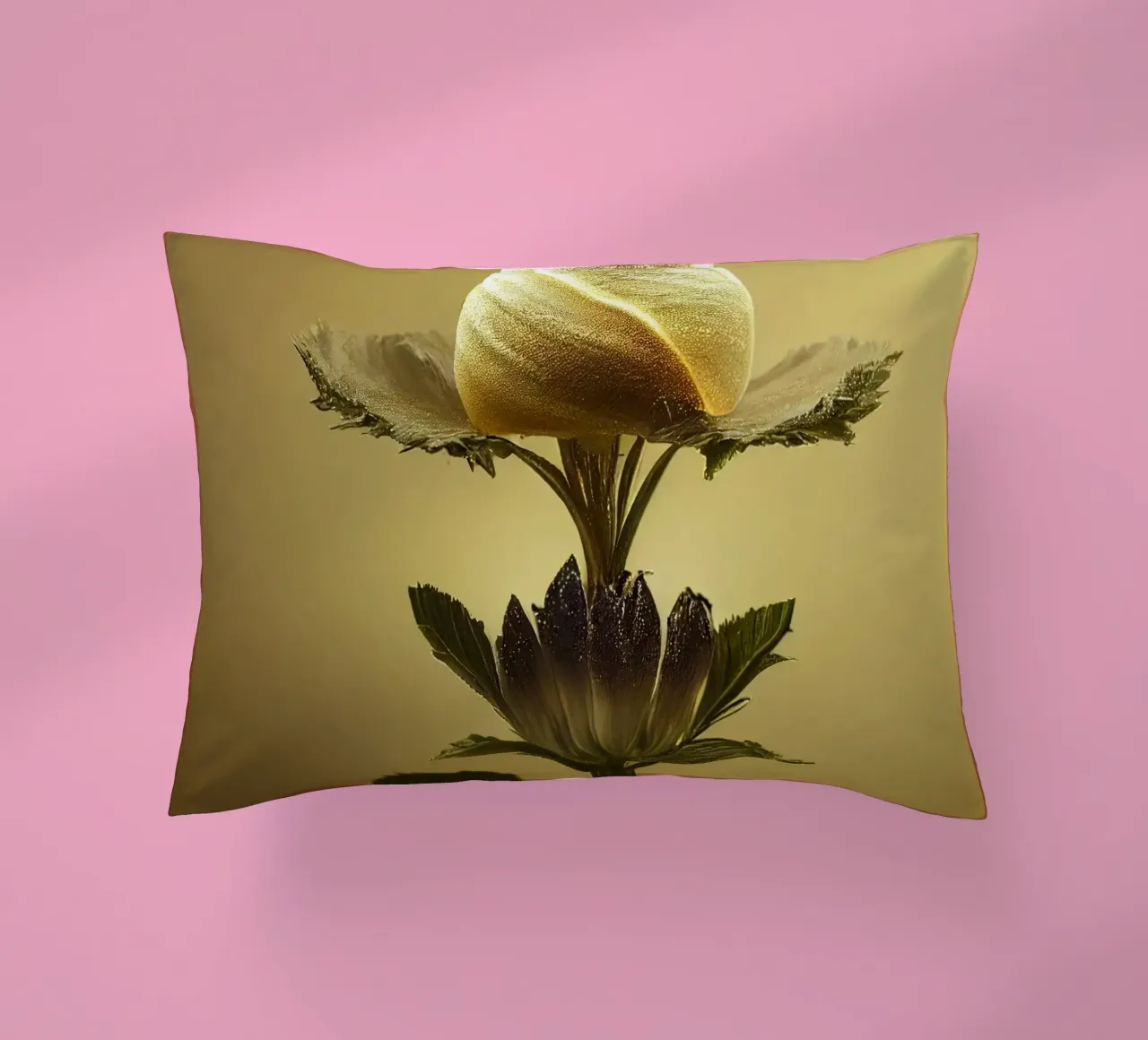 Makro Grat Malve Blume Kissen von Bold Blooms