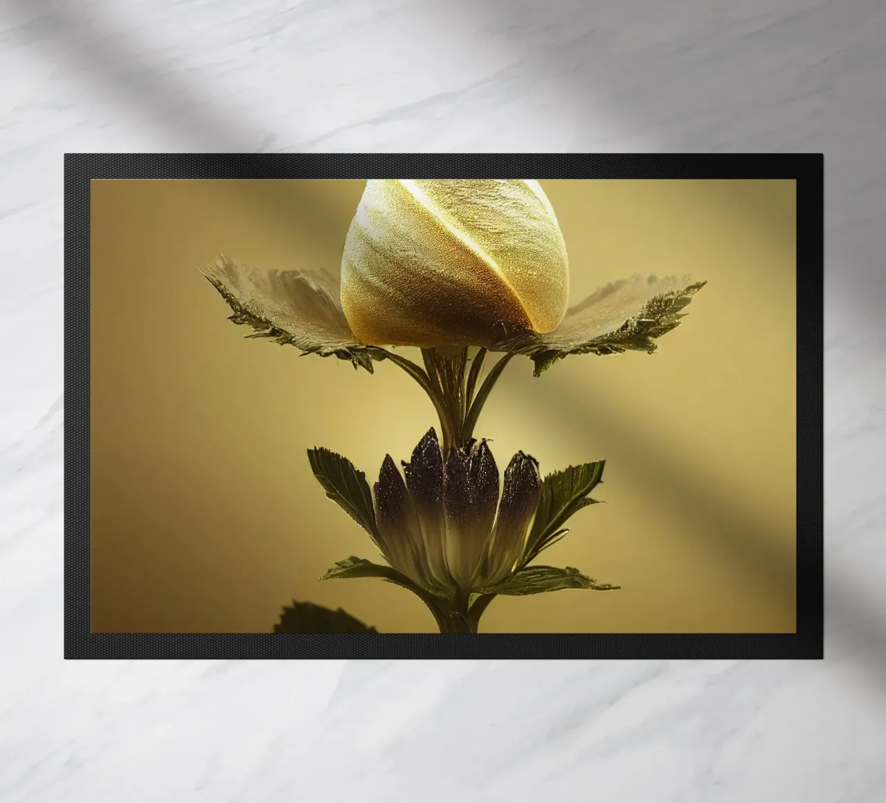 Makro Grat Malve Blume Fußmatte von Bold Blooms
