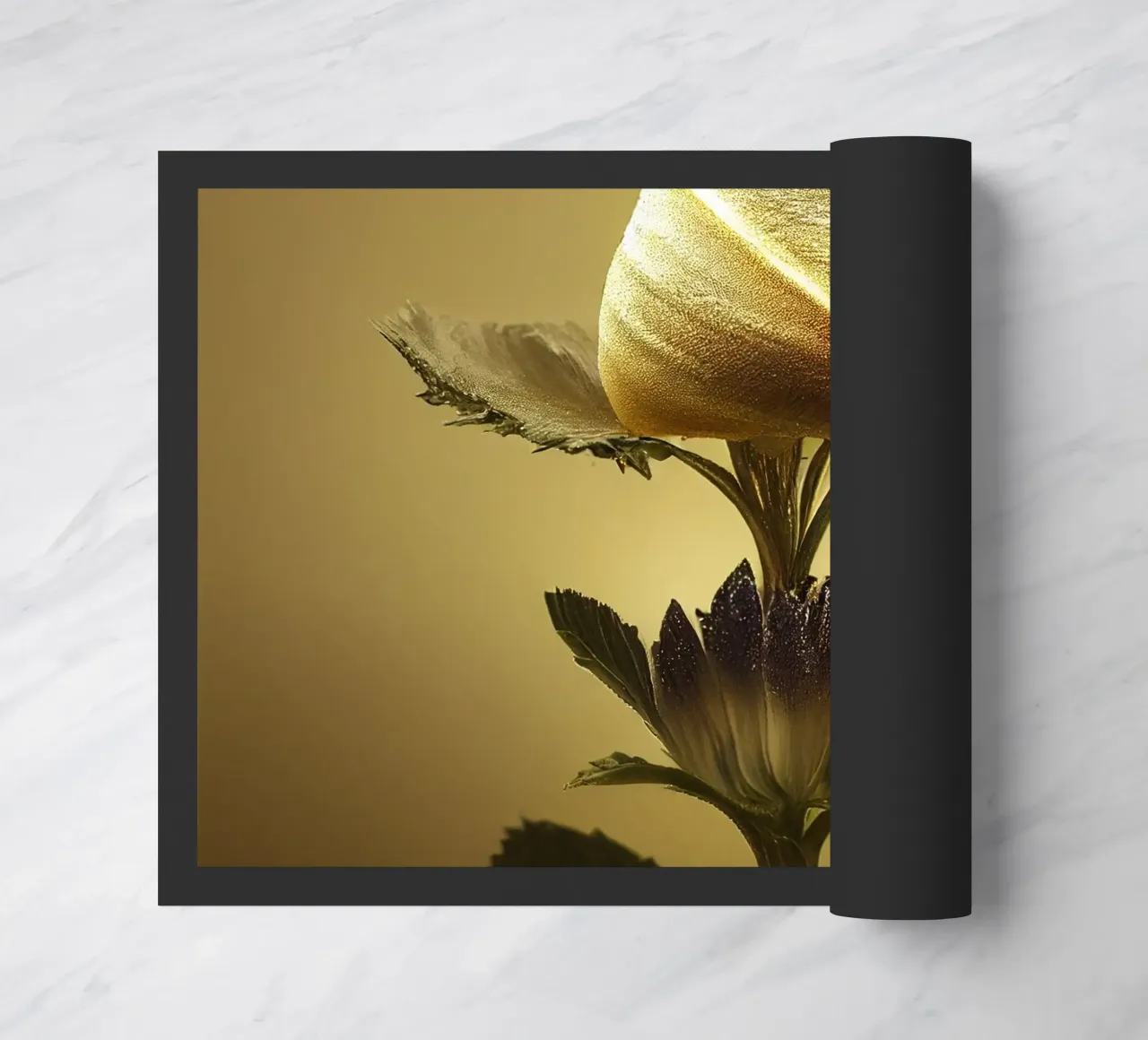 Makro Grat Malve Blume Fußmatte von Bold Blooms