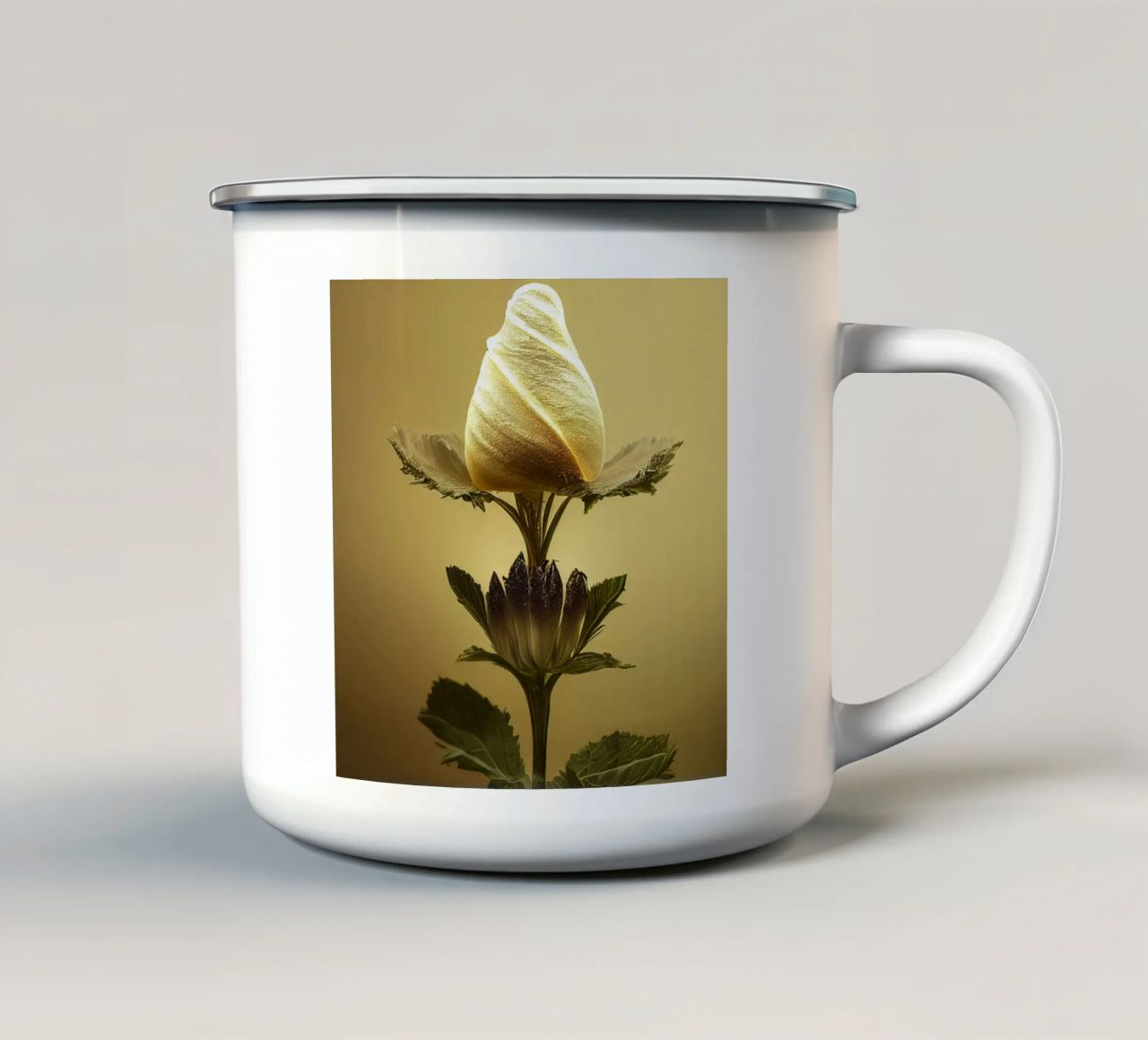 Macro bava di malva tazza in smalto da Bold Blooms