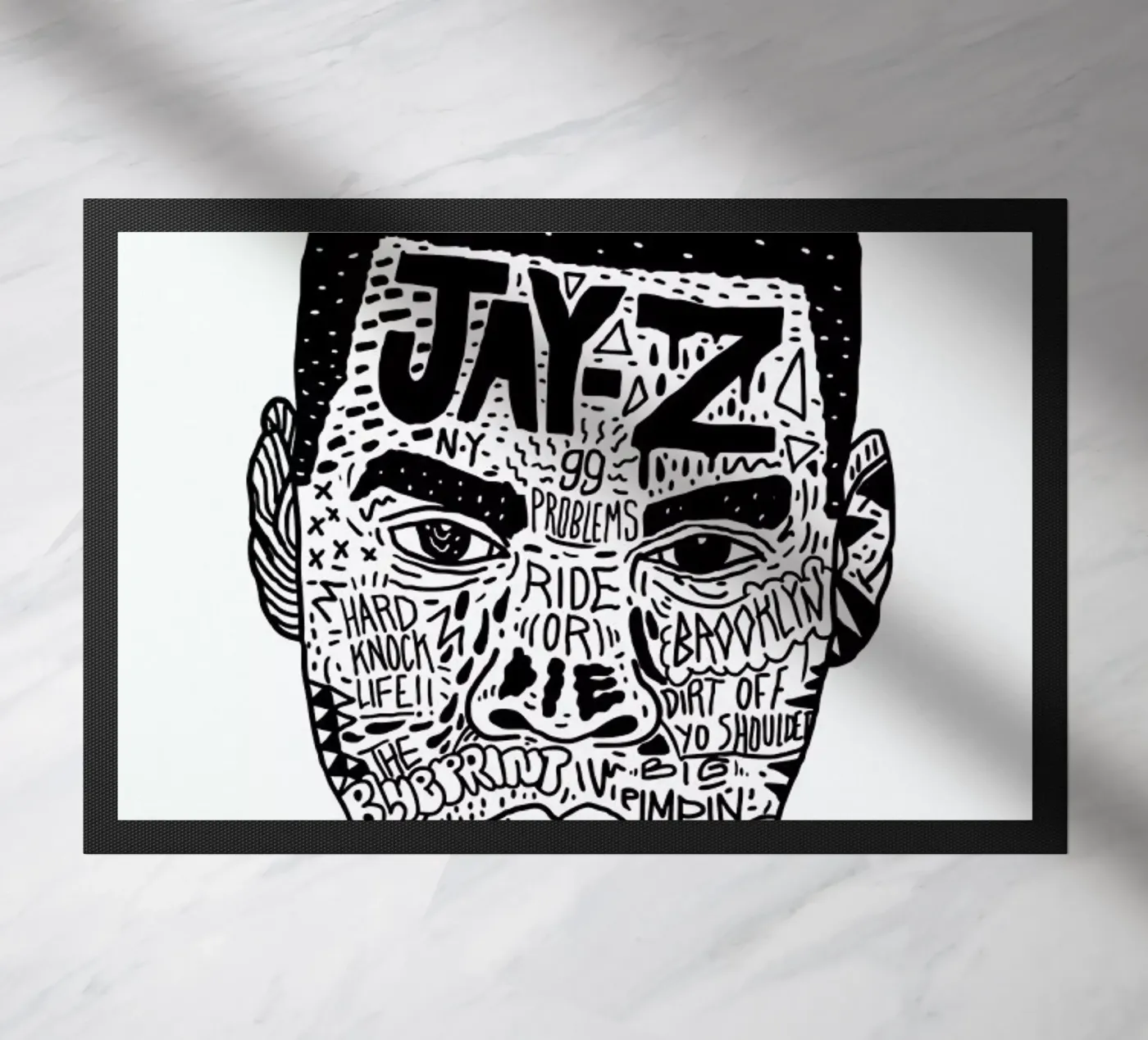 Jay Z doormat by Nick Cocozza