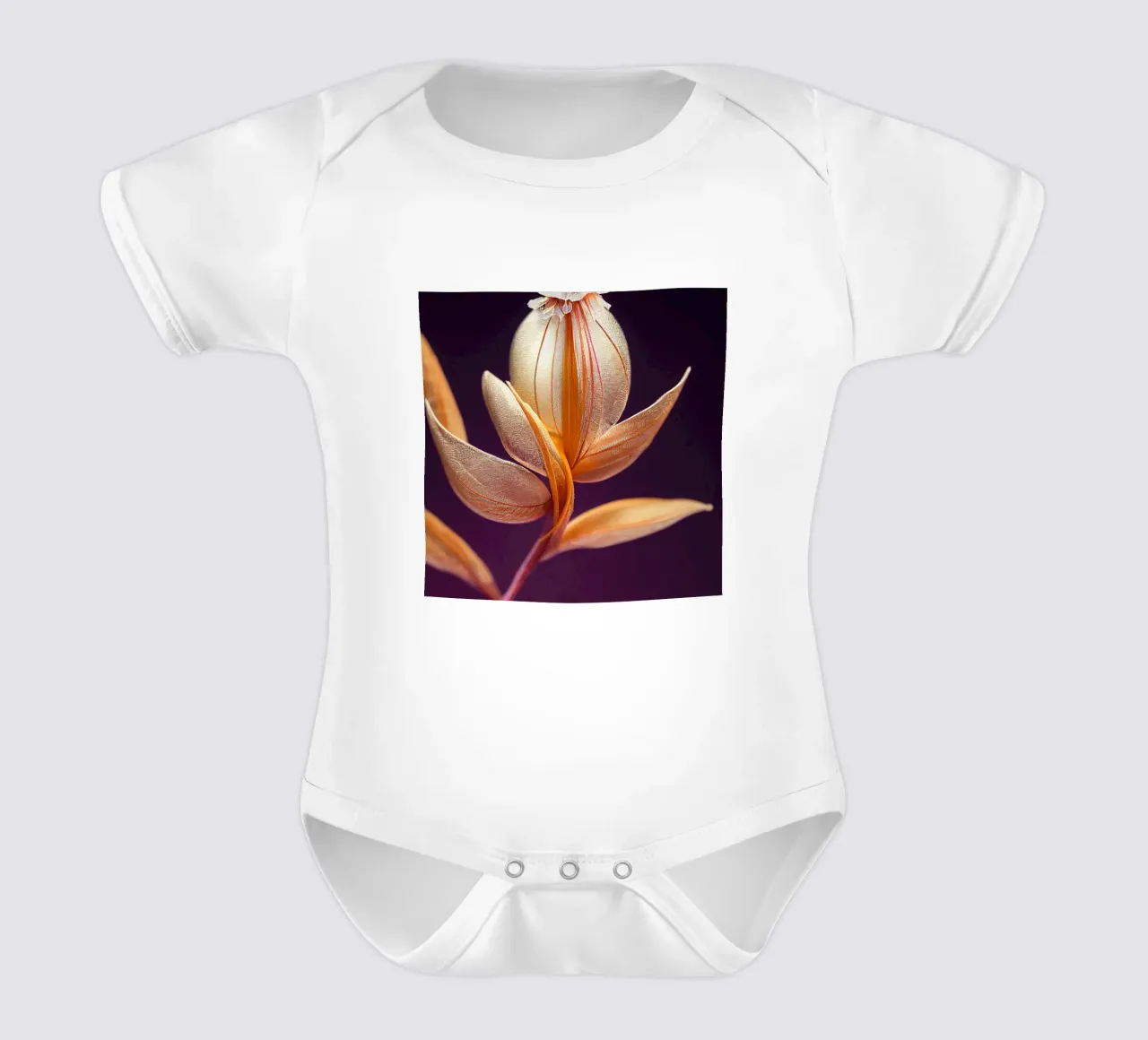 Macro Butea Monosperma Flower body neonato maniche corte da Bold Blooms