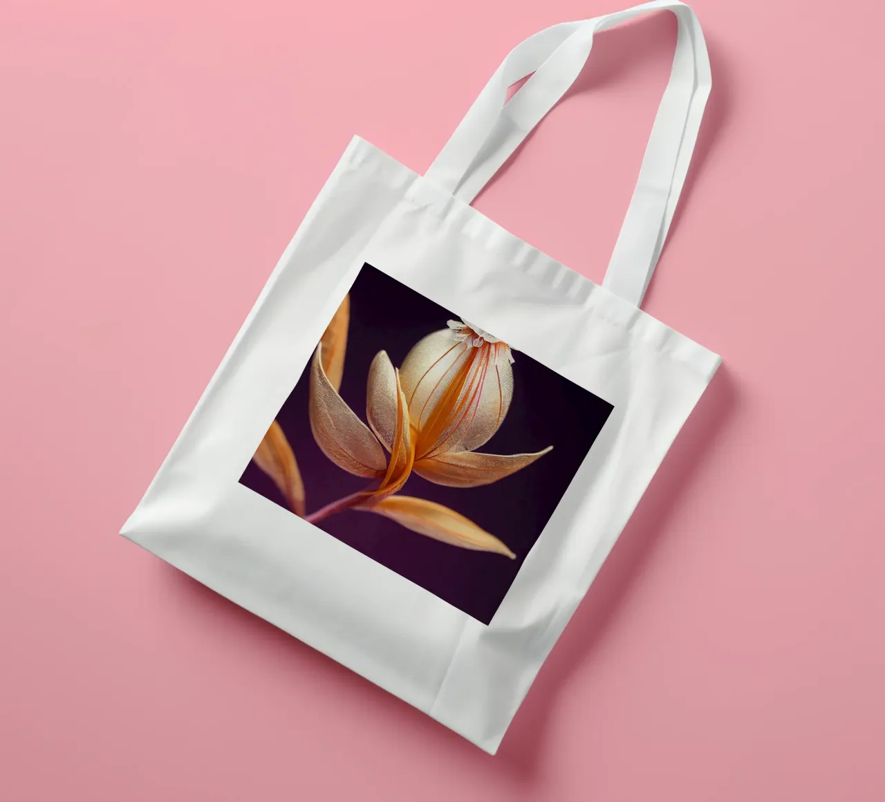 Macro Butea Monosperma Flower borsa in juta da Bold Blooms