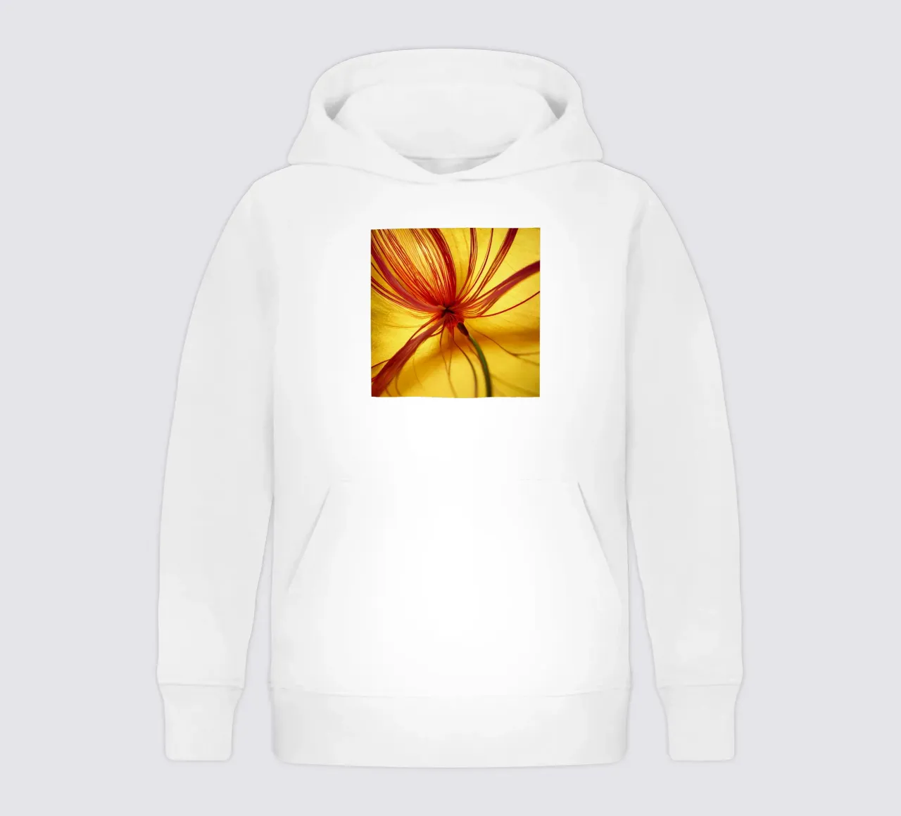 Macro Butea Monosperma Flower felpa bambino con cappuccio da Bold Blooms