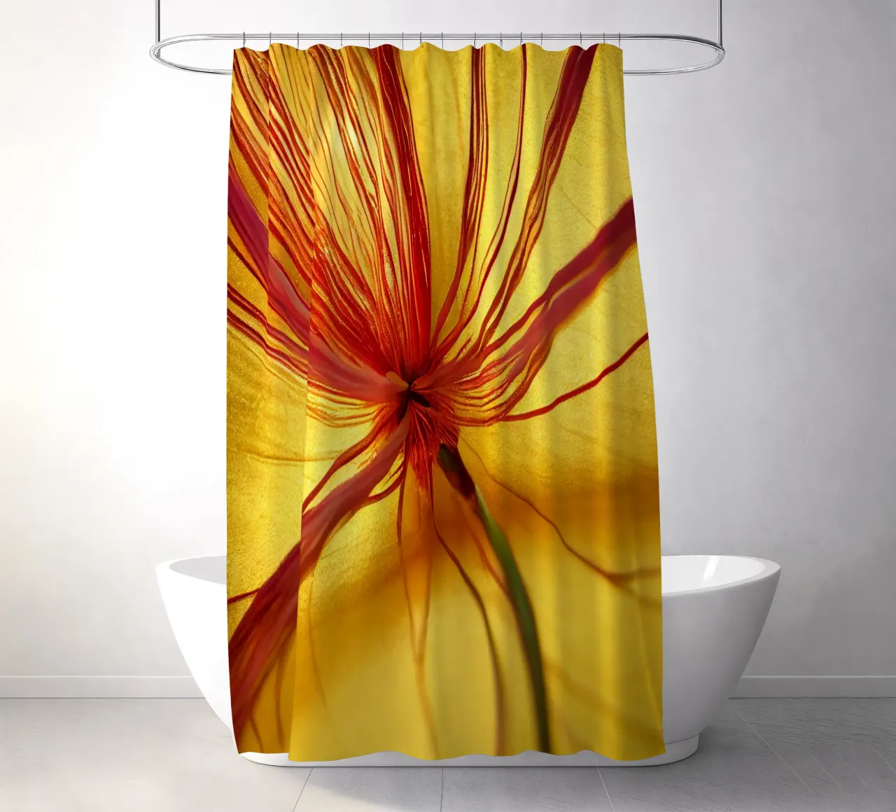 Macro Butea Monosperma Flower tenda da doccia da Bold Blooms