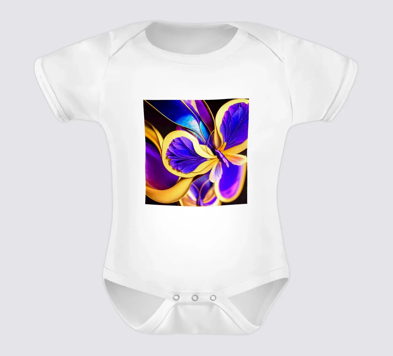 Macro Farfalla Fiore di pisello body neonato maniche corte da Bold Blooms