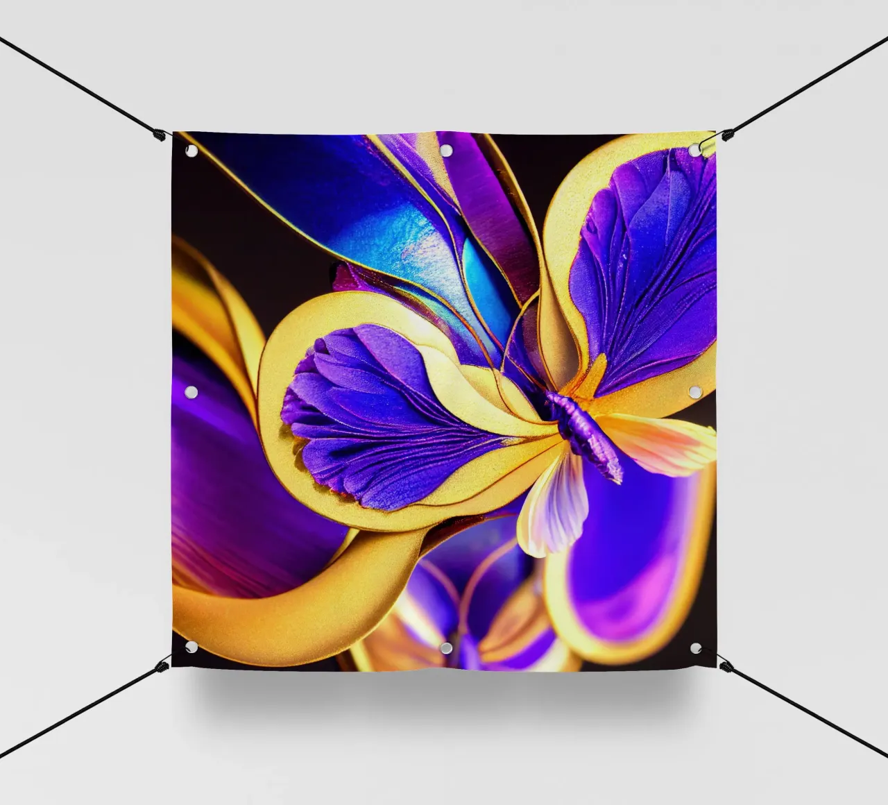 Macro Farfalla Fiore di pisello telo in pvc da Bold Blooms