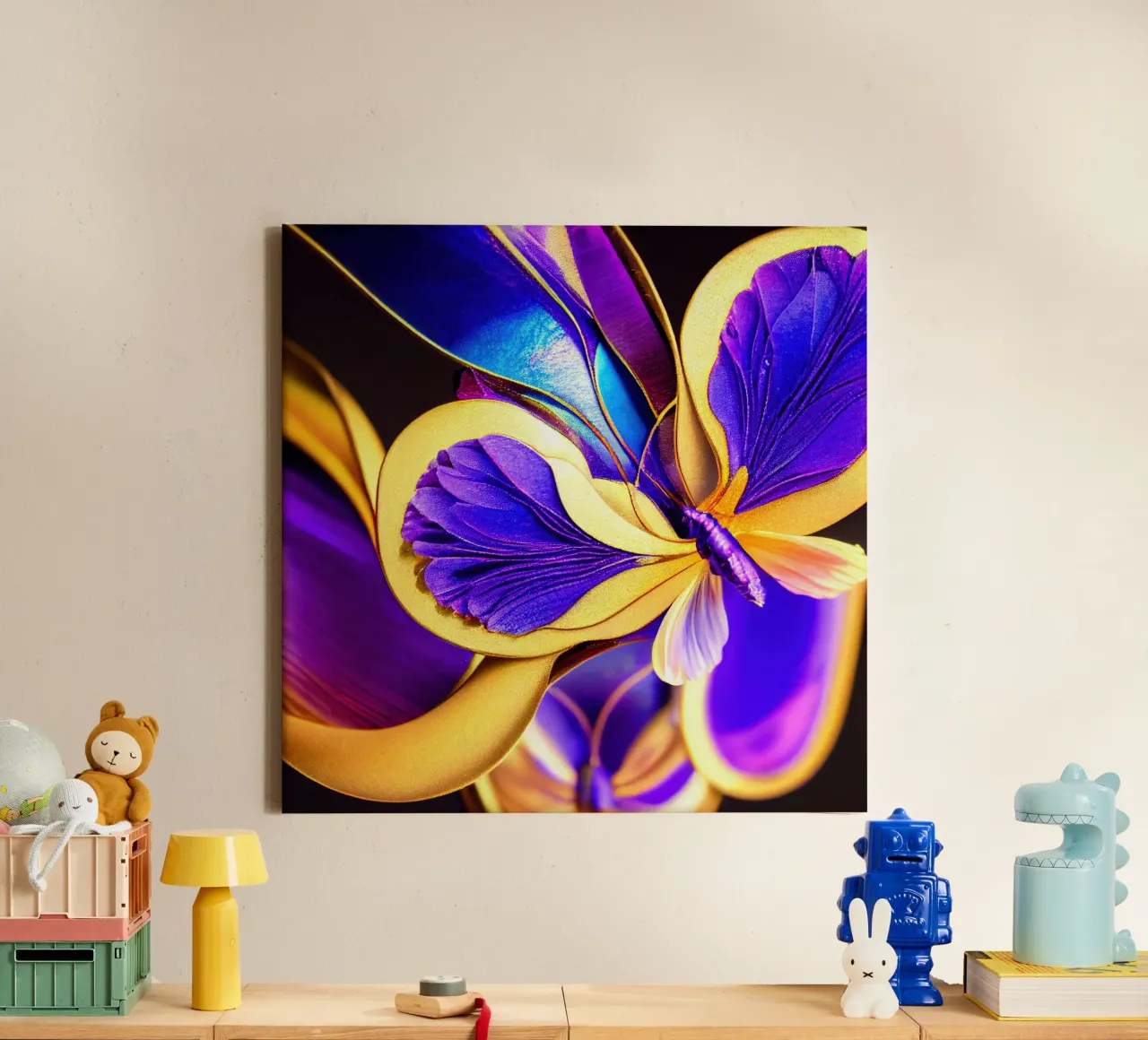 Macro Farfalla Fiore di pisello tela con Cornice a cassetta da Bold Blooms
