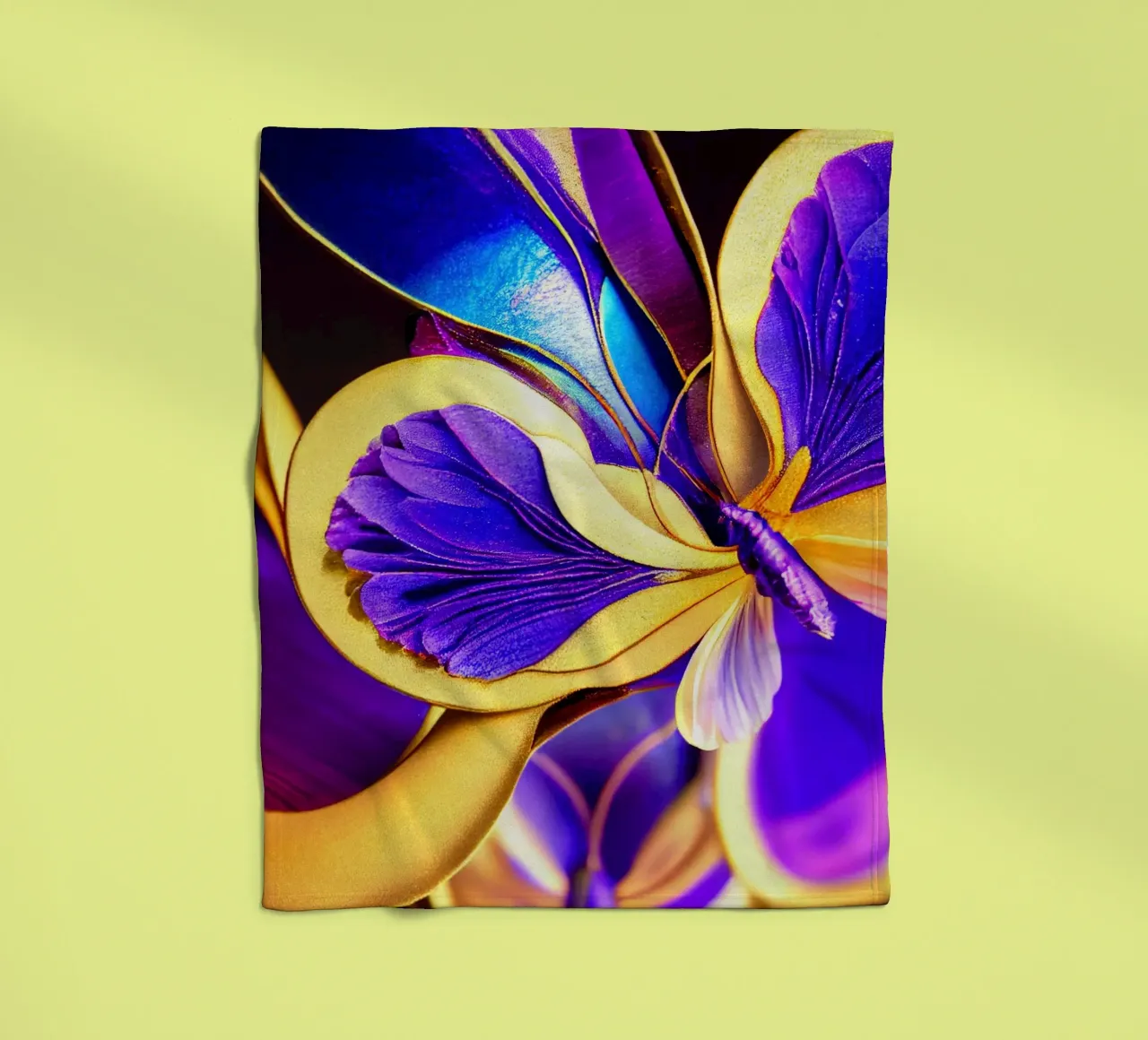 Macro Farfalla Fiore di pisello coperta in pile da Bold Blooms