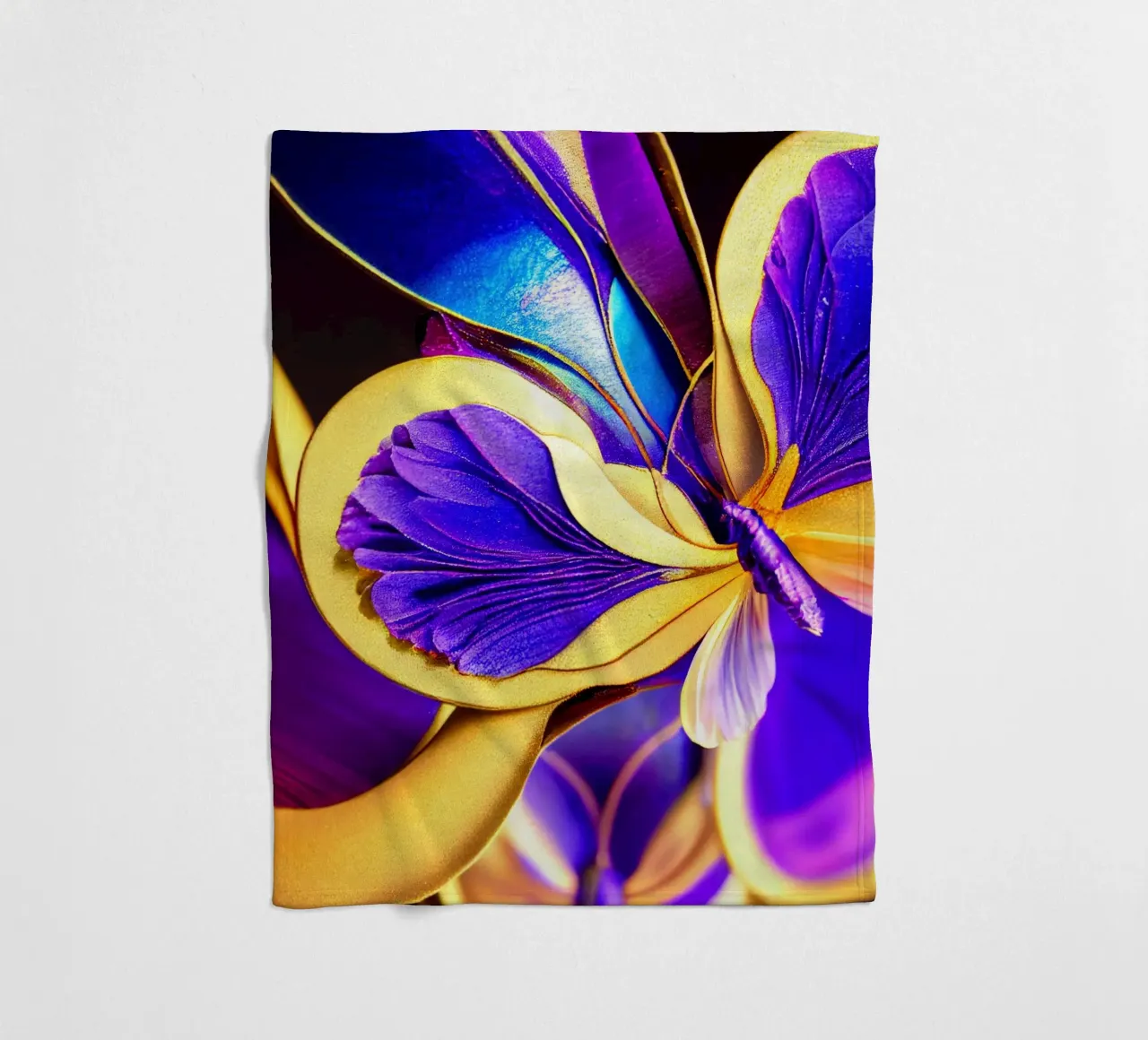 Macro Farfalla Fiore di pisello coperta in pile da Bold Blooms