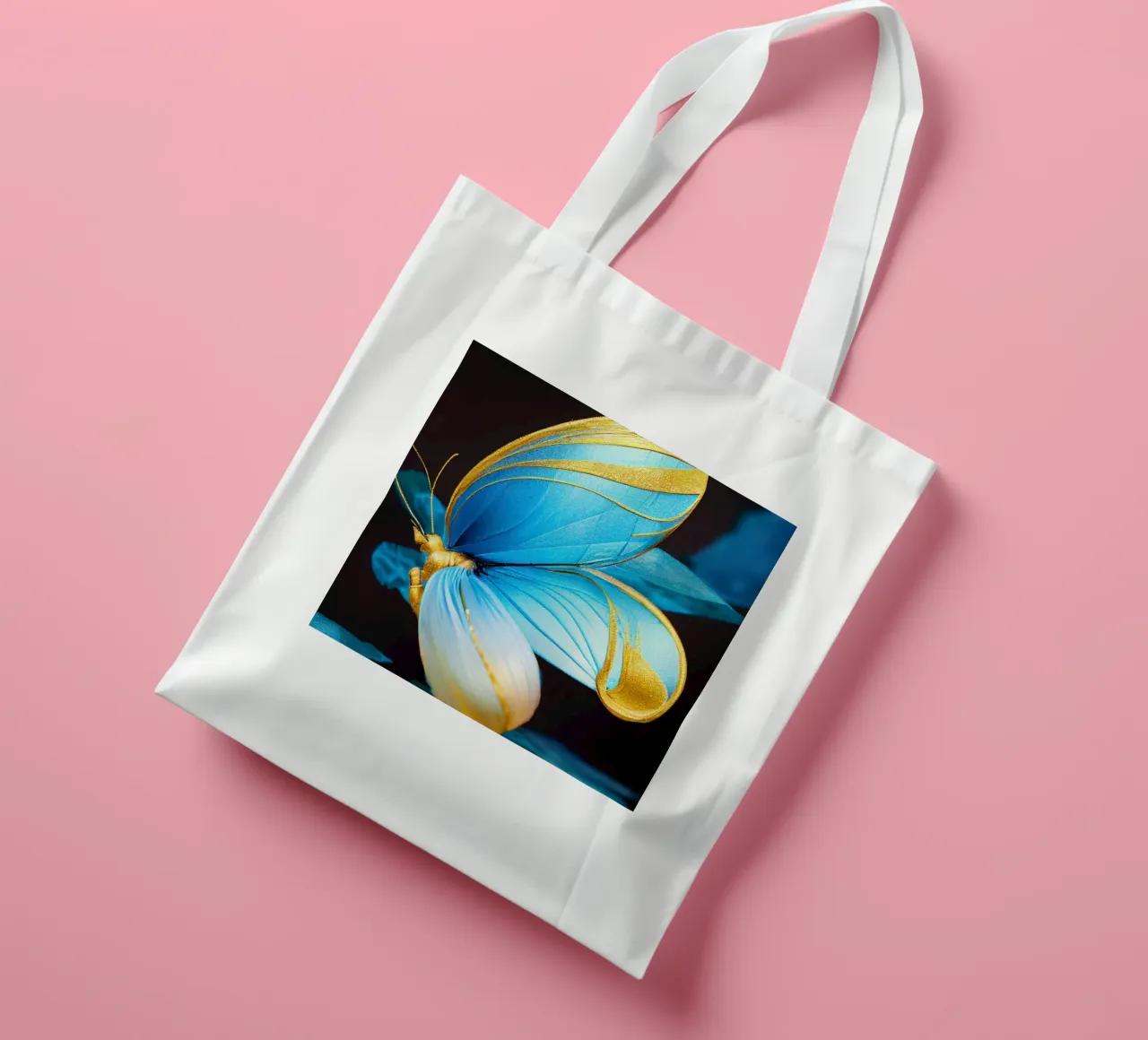Macro Farfalla Fiore di pisello borsa in juta da Bold Blooms