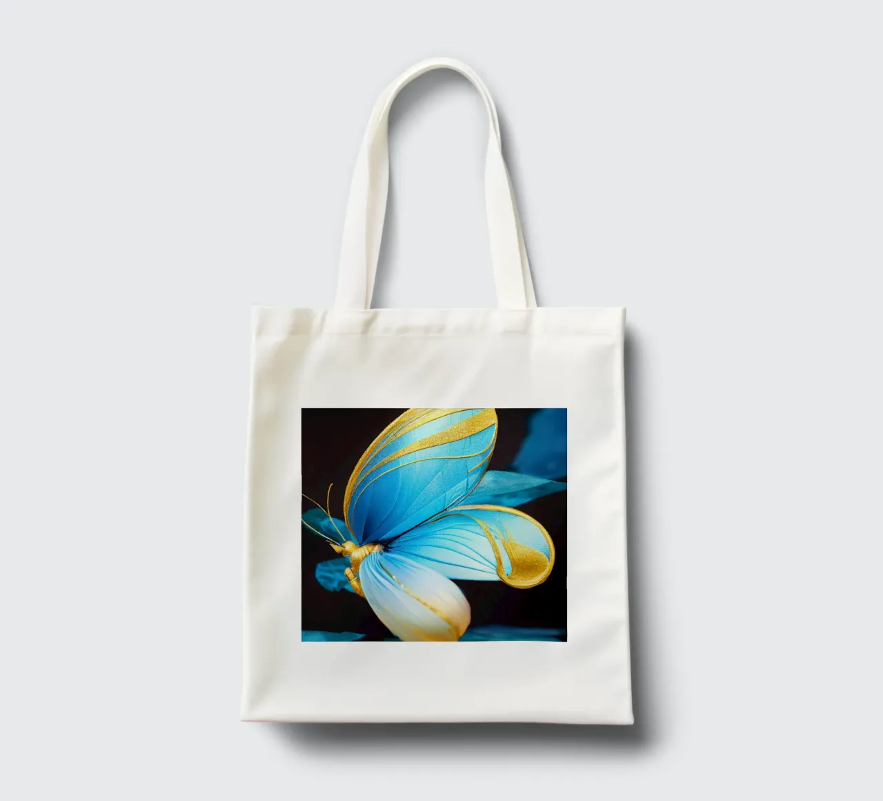 Macro Farfalla Fiore di pisello borsa in juta da Bold Blooms