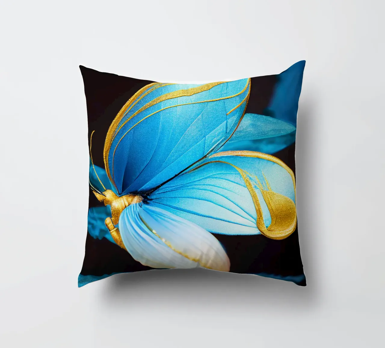 Macro Farfalla Fiore di pisello cuscino da Bold Blooms