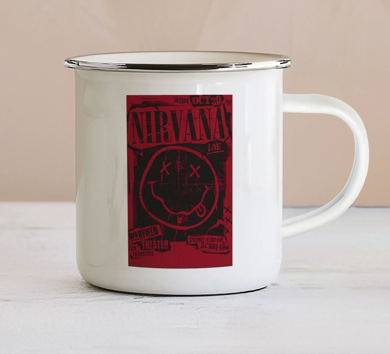 Nirvana Smiley Face tazza in smalto da SoundStudio