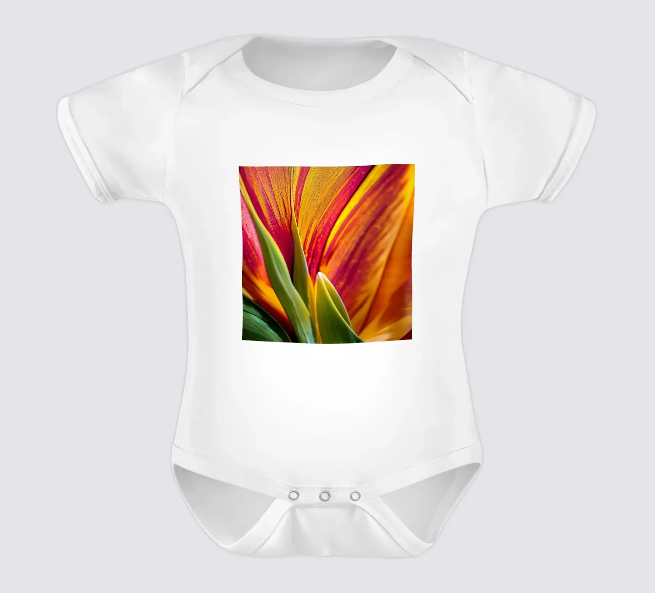 Macro fiore di giglio di Canna body neonato maniche corte da Bold Blooms