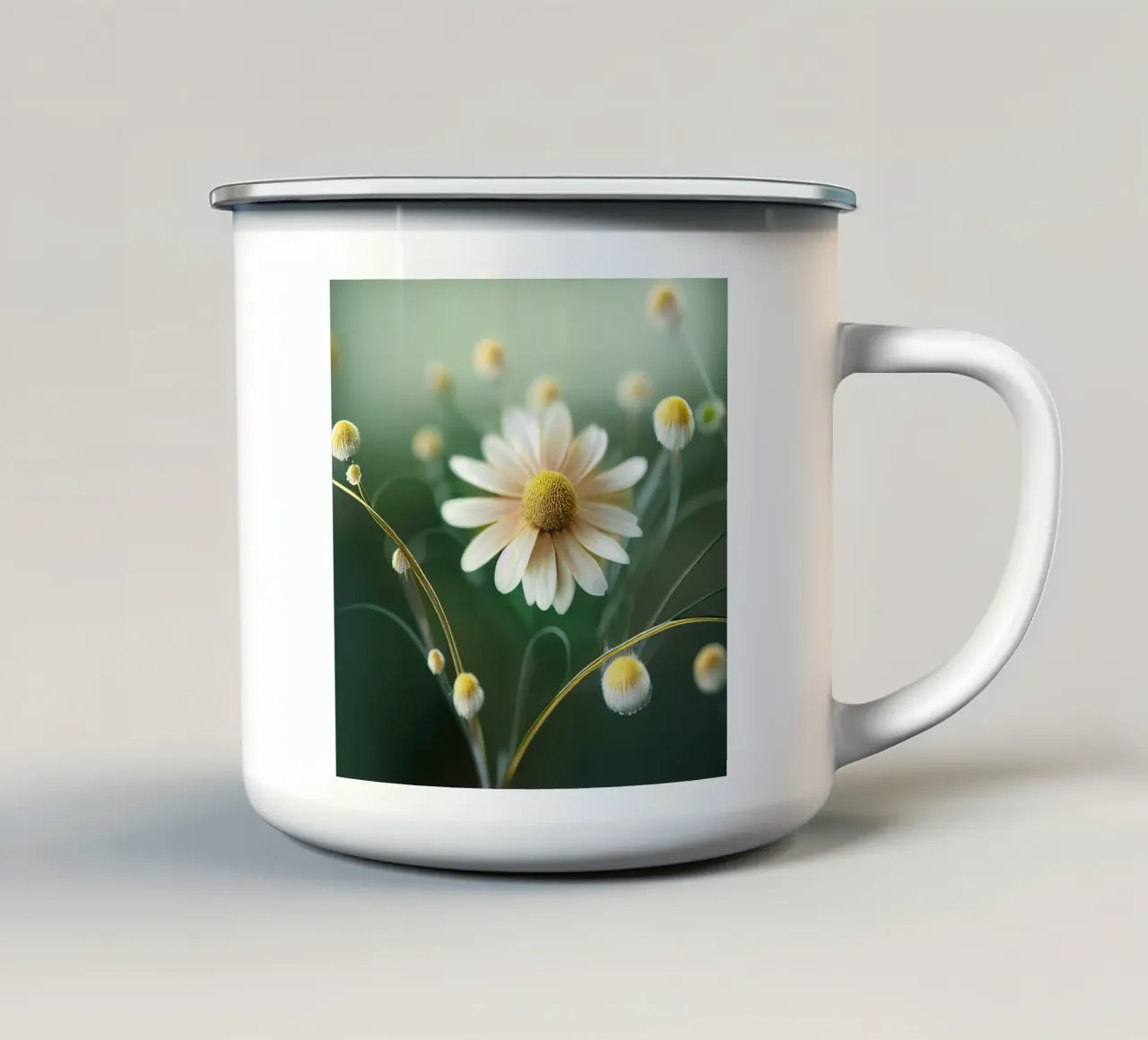 Fiore di camomilla macro tazza in smalto da Bold Blooms
