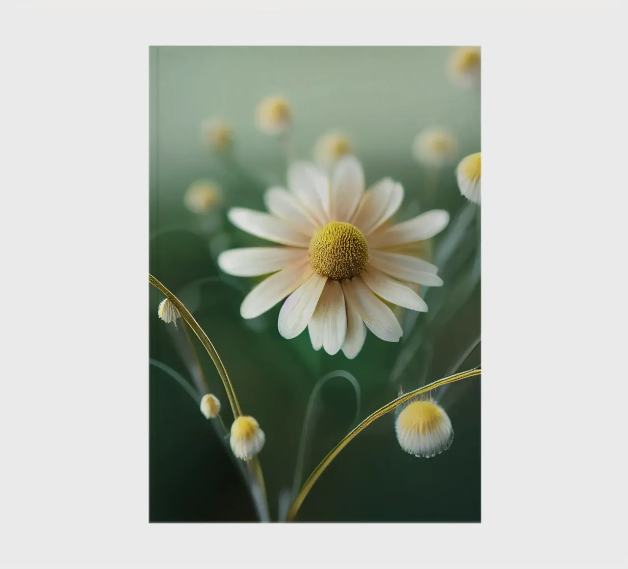 Macro Chamomile Flower notebook by Bold Blooms