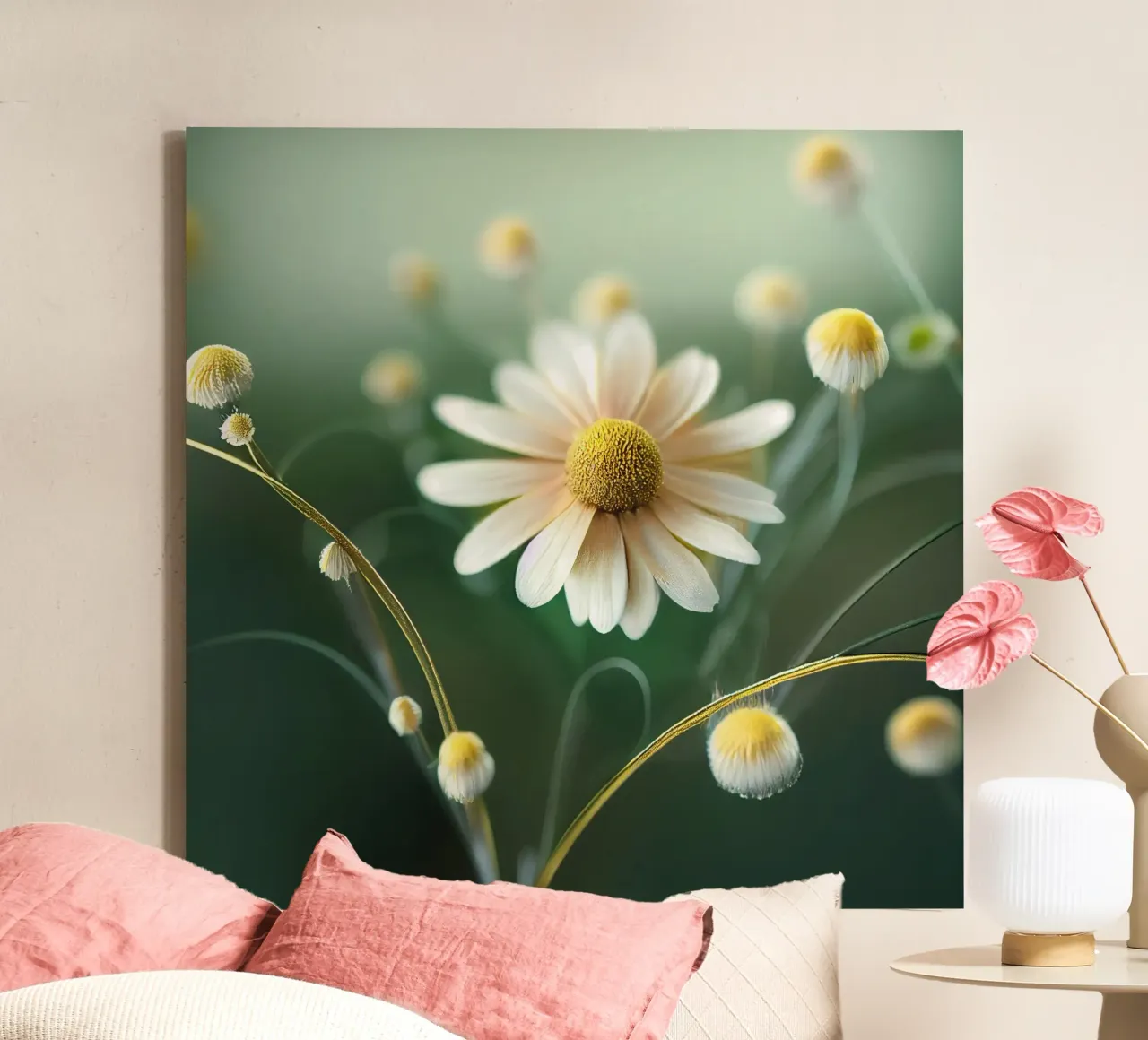 Macro Chamomile Flower canvas by Bold Blooms