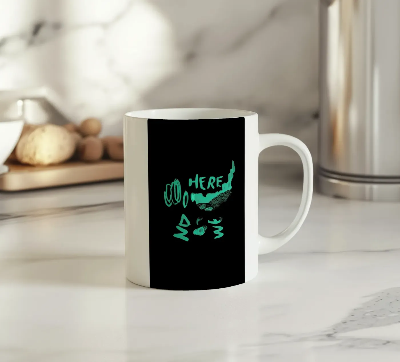 Nowhere ceramic mug by Daniela Roessler
