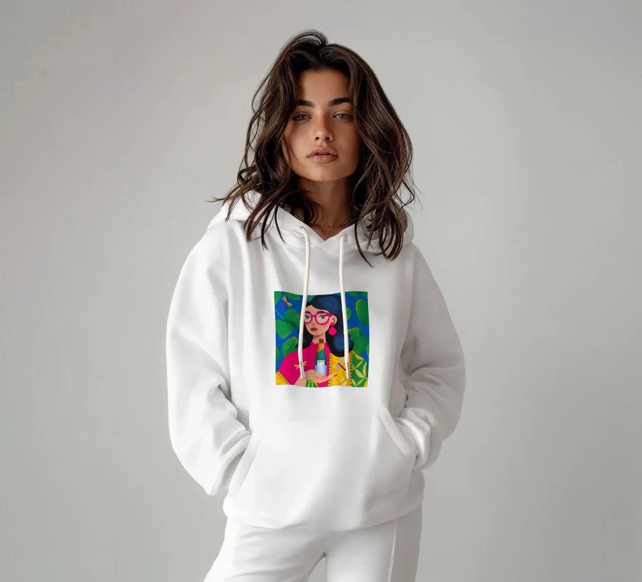 Ritratto in abito colorato felpa con cappuccio da Emery Kate