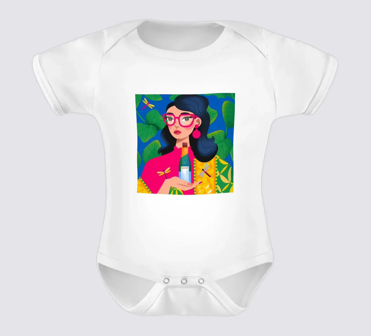 Ritratto in abito colorato body neonato maniche corte da Emery Kate